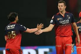 Josh Hazlewood celebrates after dismissing Shreyas Iyer in PBKS vs RCB, IPL 2025 Qualifier 1, at Mullanpur, May 29, 2025.
Source: JioHotstar